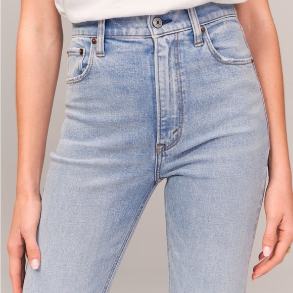 Abercrombie & Fitch Blue The Ankle Straight Ultra High Rise Leg Jeans - Picture 6 of 10